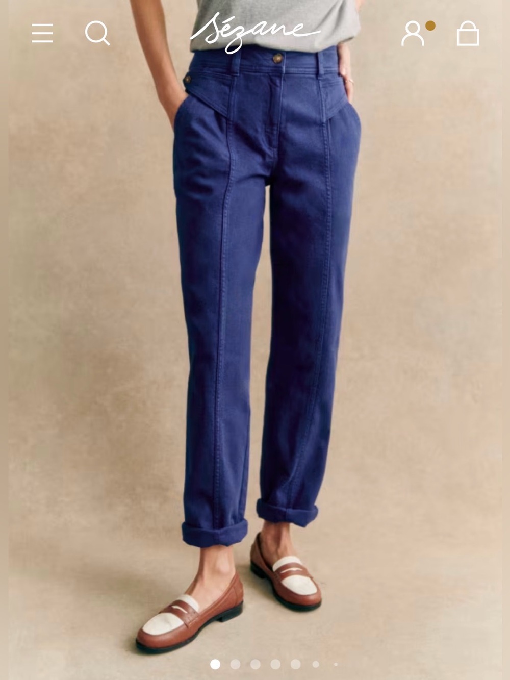 Sezane HERVÉ Cobalt Blue trouser pants Size 6 / EU 38